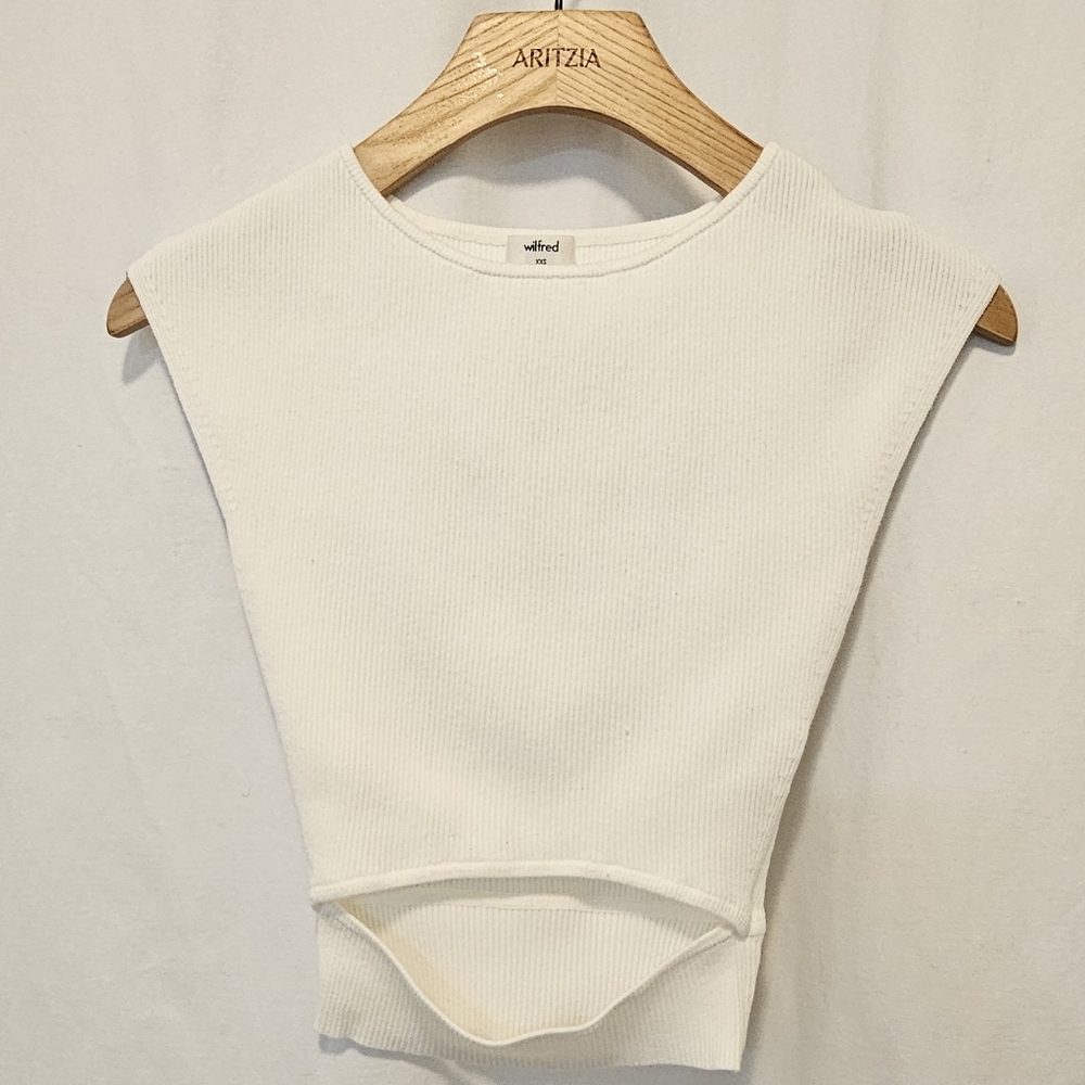 🇨🇦 Aritzia - Wilfred Cut-out Knit Top (White)